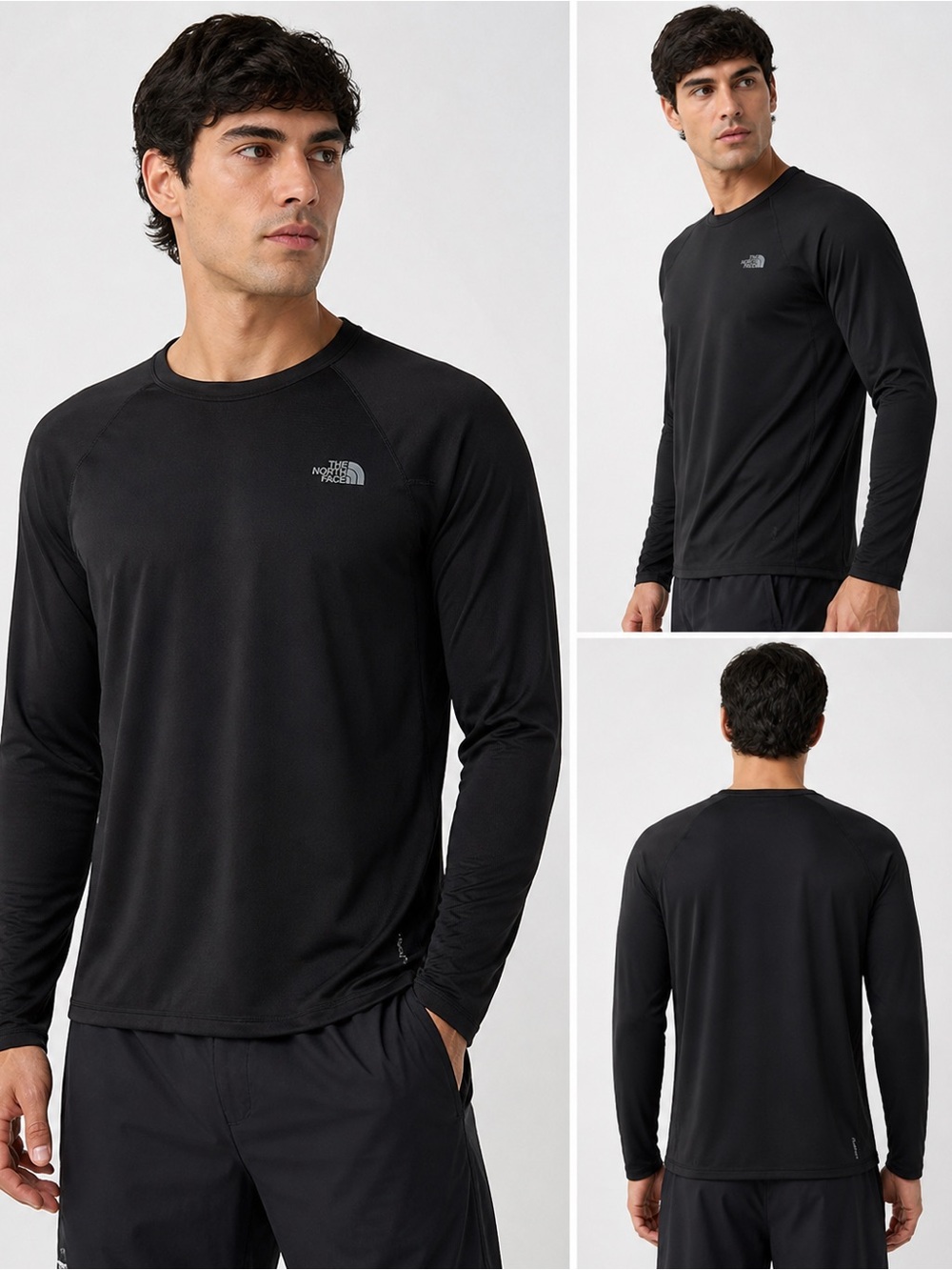 The North Face FlashDry Long Sleeve Shirt Men’s M Black Athletic Running Gym